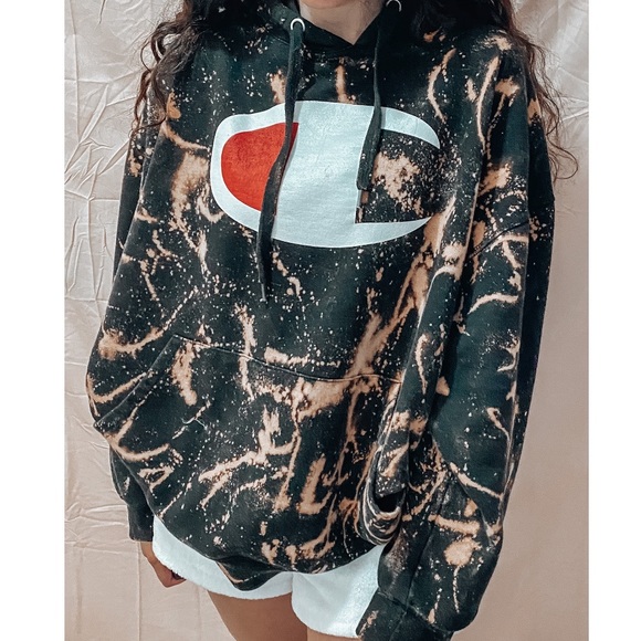 champion bleached pullover hoodie